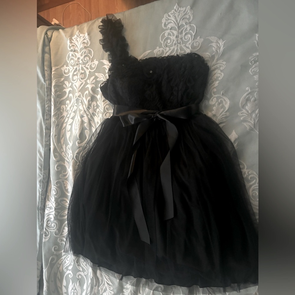 City Triangles Black Tulle Cocktail Dress